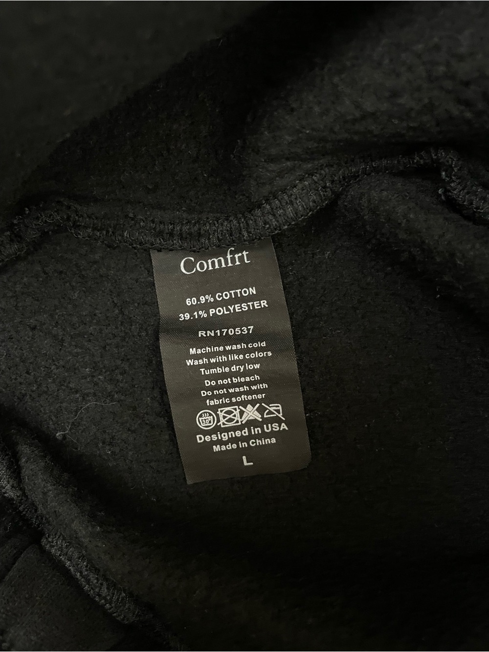 Comfrt Tranquil Oversized Sweatpants Obsidian Black Large - Picture 11 of 13